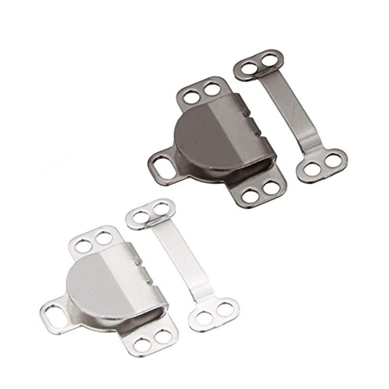 60 Set Sewing Hooks and Eyes Closure Set for Trousers Skirt Dress Bra Sewing DIY Craft, Silver and Gun Black